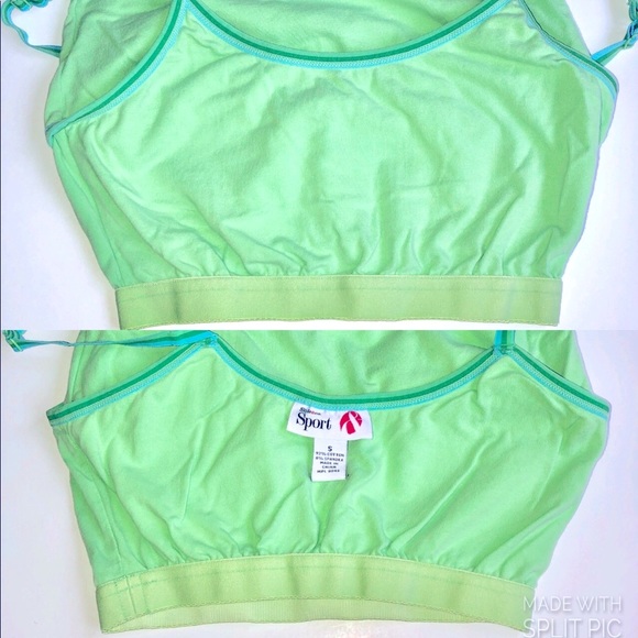 3/$15 STYLE & CO Tank Top Cami Spaghetti Strap built in Bralette Cropped Small - Picture 4 of 16